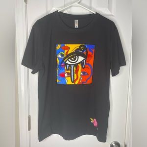 Black trendy short sleeve t shirt